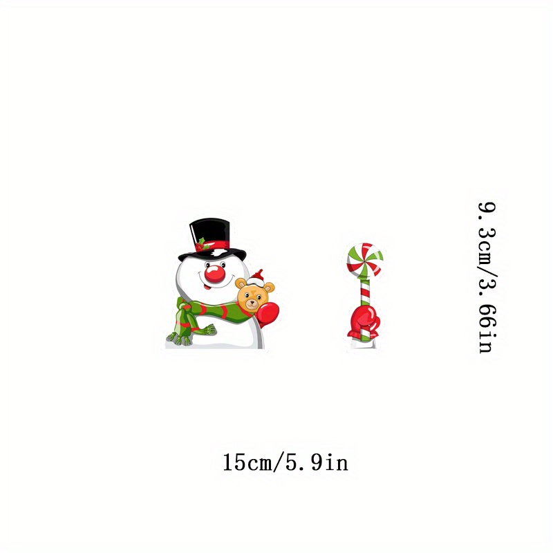 Christmas Themed Snowman Candy Cane Vinyl Decal Stickers Temu