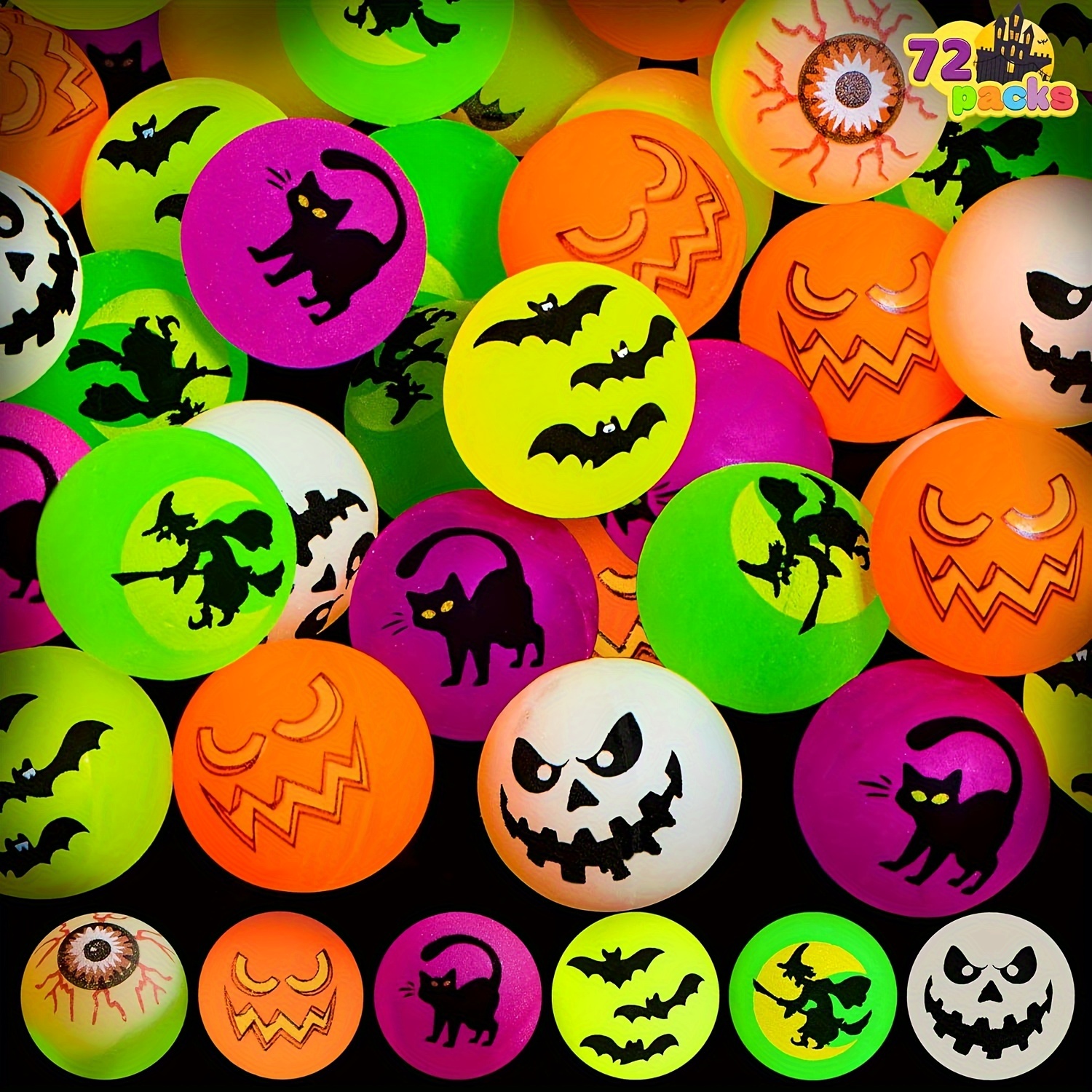 

Glowing Balls: Fun Favor Supplies For Parties, Classroom Games, And Trick-or-treat - No Power Required, Suitable For 8+ - Rubber Material