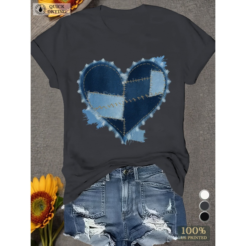 

Heart Shaped Denim Pattern Women's T-shirt