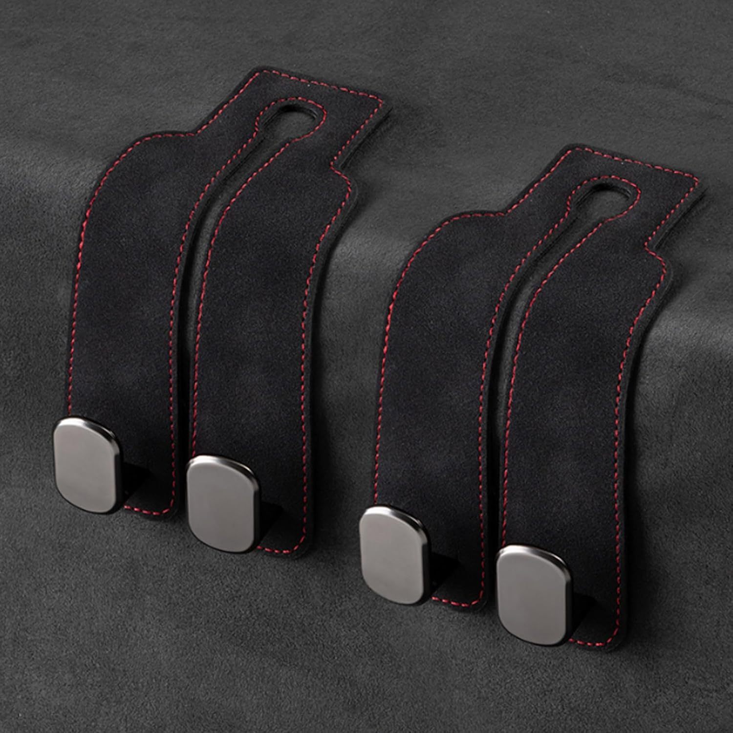 

2/4pcs For Headrest, Car Seat Back Storage Hook For Headrest, Headrest Hooks For Purses And Bags, Pu Leather Black