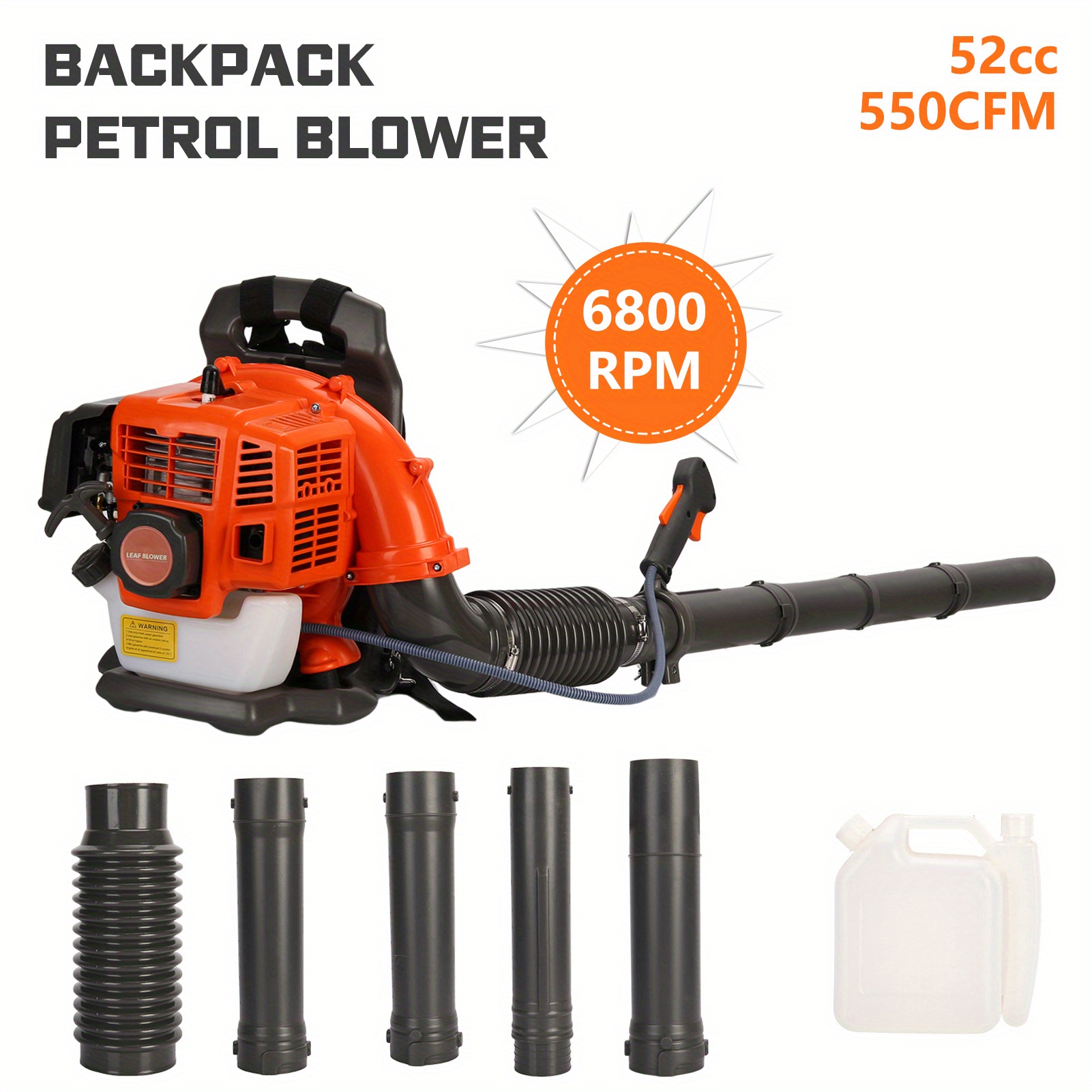 

A 17.71 X 16.92 X 14.17 Inch Backpack Leaf Blower, 52 Cubic Snow Blower, Blower, Adjustable Tube Pneumatic Dust Collector, Garden Supplies