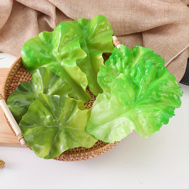 

Green Artificial Lettuce Leaves - Lifelike Fake Vegetable Props For Hot Pot Restaurant Decor, Photography Ornaments, Suitable For Ages 14+ - Ideal For Beach & Themed Events