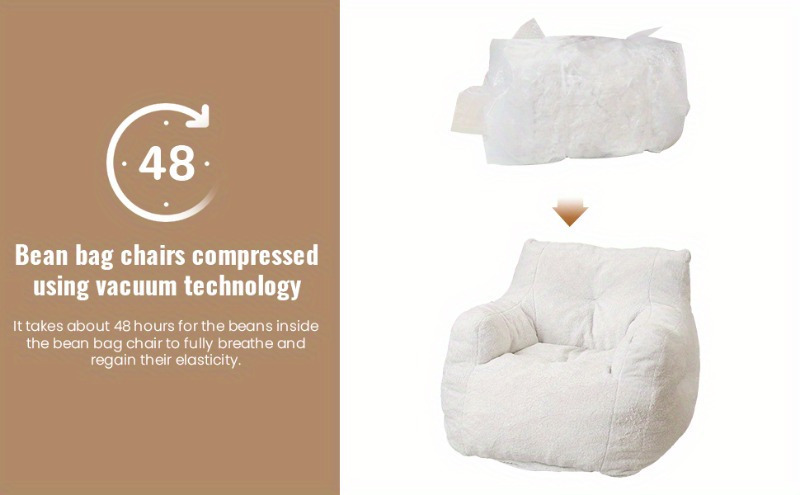 lamb sofa chair ergonomic memory foam seat   nylon frame teddy fabric cover ideal for carpet or hard floor relaxing game room companion wet wipe clean no electricity needed details 2