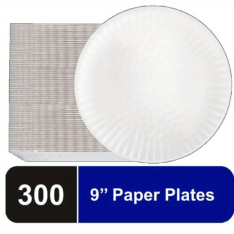 

Disposable Paper Plates 9 Inches 300ct Strong And Durable Soak Proof Microwave Safe