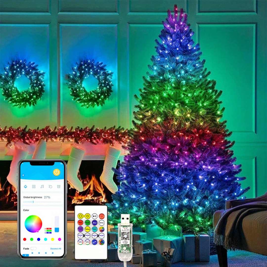 TEMU Led Strip Lights, Ip65fairy Light String For Christmas, Halloween, Birthday Parties, Parties And Other Celebration Occasions, Rgb Smart Light
