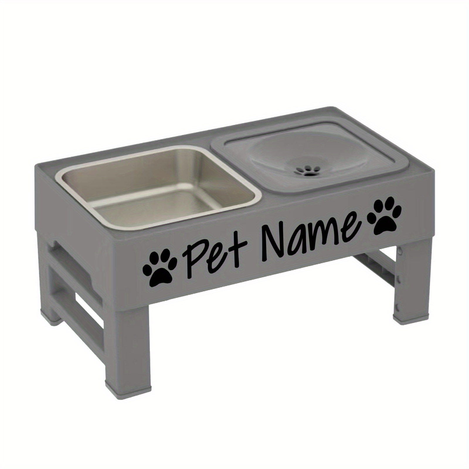 TEMU Personalized Elevated Dog Bowls 4 Height Adjustable With Stainless Food Bowls Stand Non-slip Raised Dog Bowl For Medium Large Dogs