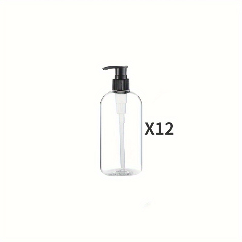 TEMU 12pcs Refillable 8.45oz Pump Dispenser Bottle - Portable, Clear Cylinder For Body Wash, Shampoo, Massage Oil - Oil & Free (//clear)