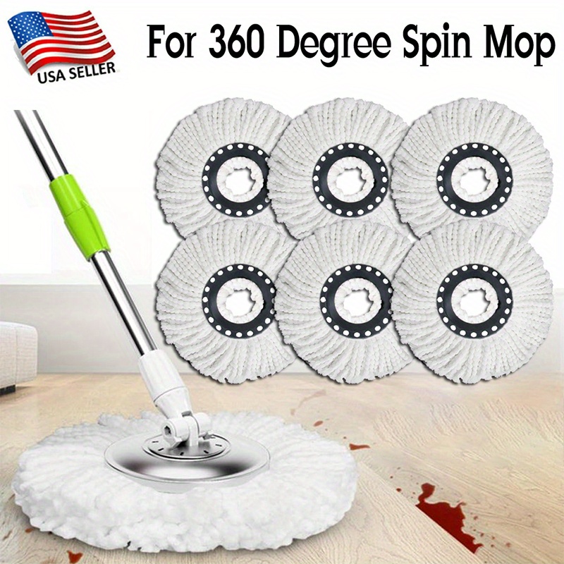 

Microfiber Replacement Mop Head Spin Mop Head Replacement 5-pack, Microfiber Refill Heads Universal For 360 Spin Magic Mopping, Round Shape Standard Size White