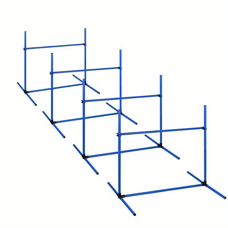 E-shop 4er Set Hunde Hürden Agility Set höhenverstellbar Kunststoff für Hundetraining Hundesport mit Transporttasche, 104x70x101 cm