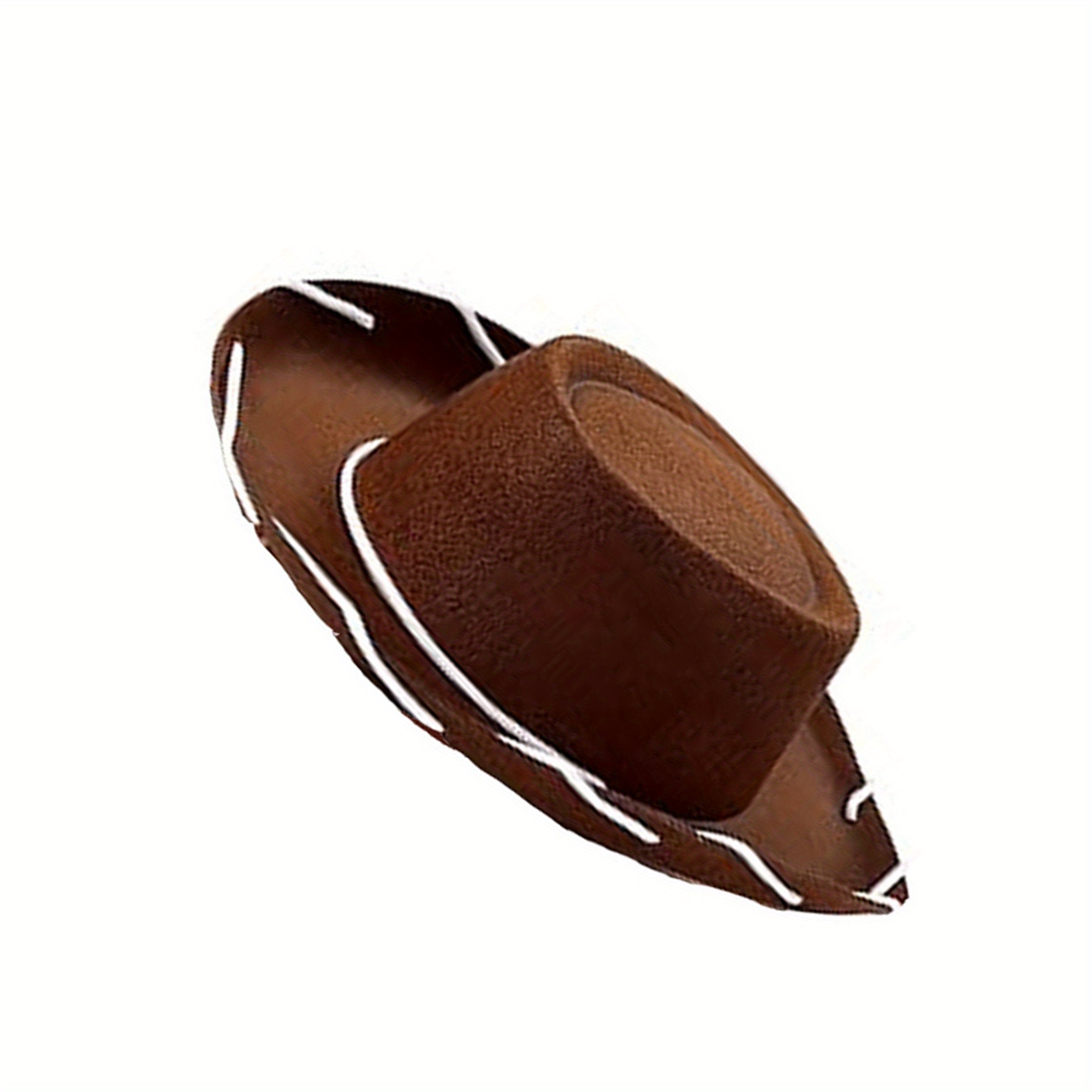 Women\'s Western Cowboy Cowgirl Hat with Adjustable Chin Strap Cow Print Cowboy Hat Brown Rodeo Rhinestone Chin Strap  main image 2