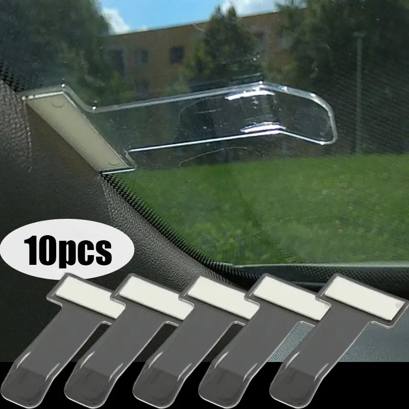 

10pcs Transparent Silicone Car Windshield Ticket Holder Clips - Fit For Cars, , Rvs | Parking Permit & Ticket Organizer With Easy