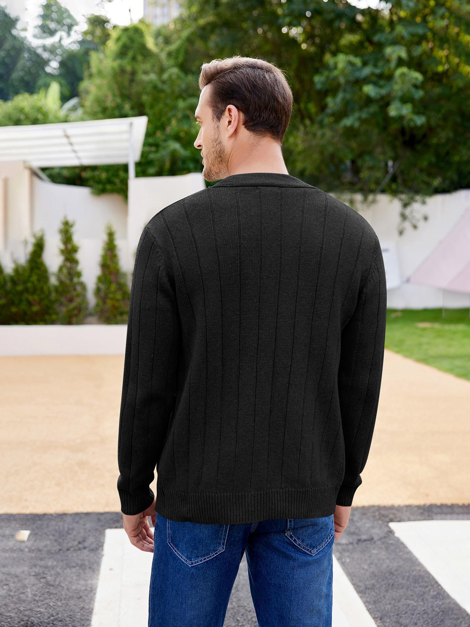 *'s *-Fit Cable Knit Cardigan Sweater V Neck, Button Up with Pockets,  Ribbed Detailing, Long Sleeve, Beige/Light Brown for Fall/W