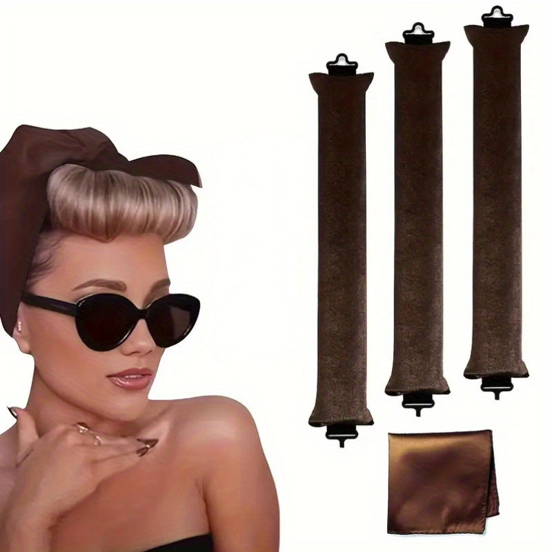 

4pcs Luxurious Heatless Curler Set - , , And Damage-free Comfortable Flannel Headbands And - For And Of All