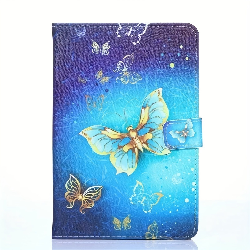 TEMU Sdone Faux Leather Tablet Case - Hard Shell Stand Folio Cover With Magnetic Closure & Elastic Bands For 9.6-10.5