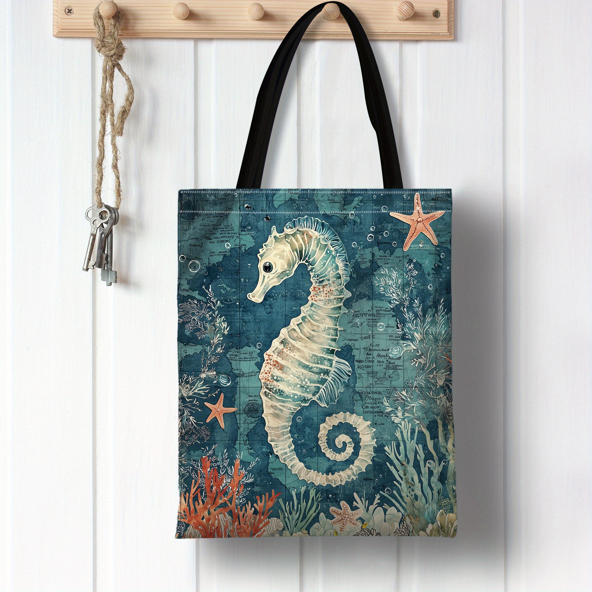 

Ocean Element 1pc Of A On The Canvas Tote Bag, Shopping, Cheap, And Repeated Use