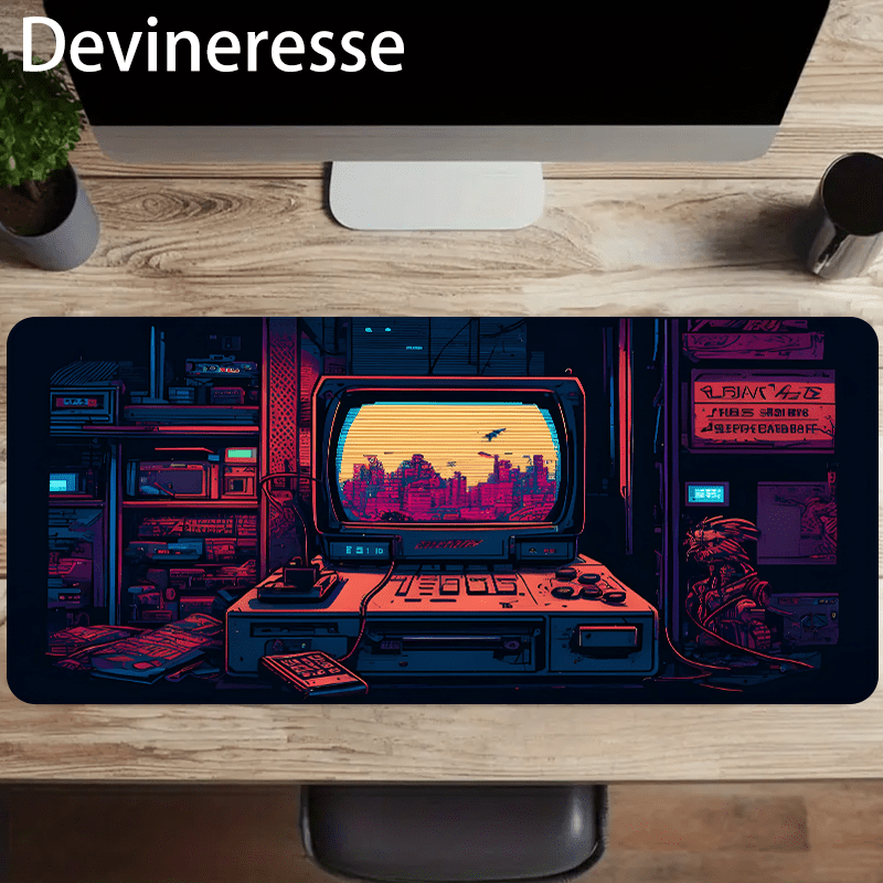 

Devineresse Rubber Extended Mouse Pad - Cyberpunk Theme - Non-slip Base, Oblong Desk Mat For Keyboard, Xxl Table Protector - Gaming Accessories & Desk Decor