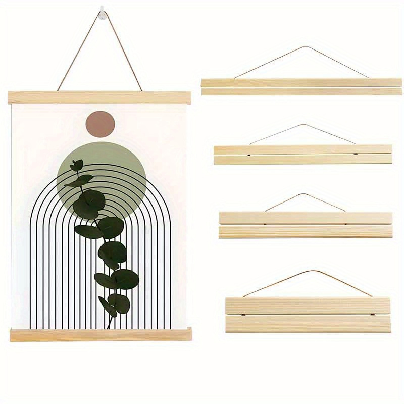 

1pc Solid Wood Scroll Hanger, Canvas Poster Decoration Hanging Rod, Painting Decoration Tool Accessory