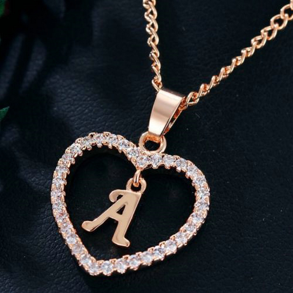 

Letter Necklace 26 Letter Zircon Love Necklace Jewelry Love Pendant