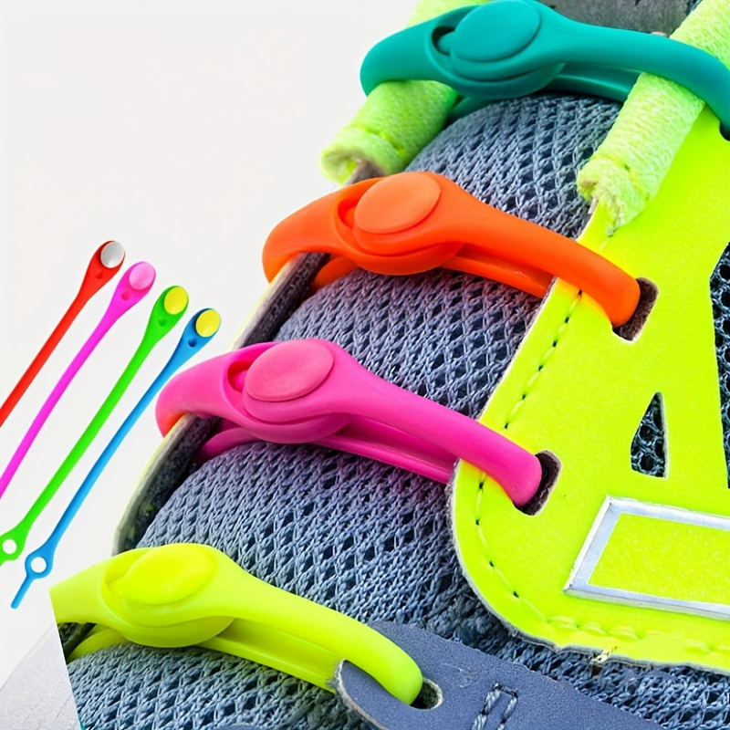 

24pcs No-tie Shoelaces: Colorful Silicone Elastic Shoelaces For Sneakers - Perfect For Quick Lacing And Easy Adjustment