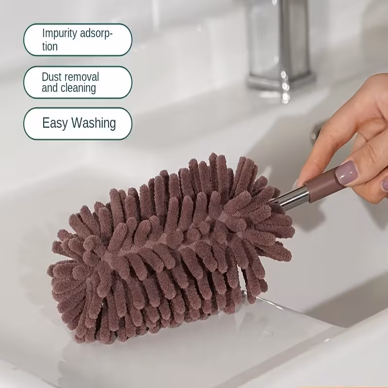 set of 2 mini car dusting brushes flexible and adjustable microfiber cleaning tool for household and vehicle interior maintenance made of polyester fiber Product details 2