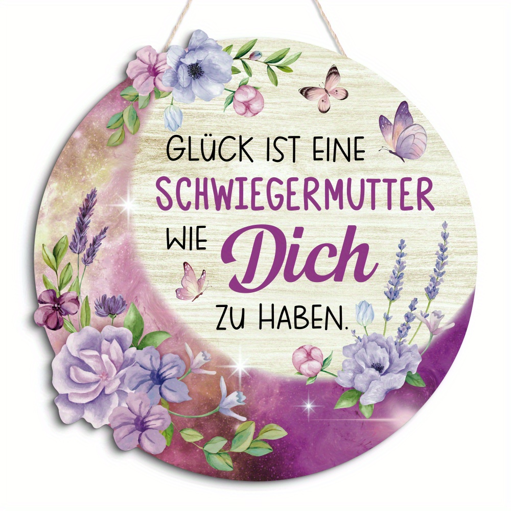 German Wooden Hanging Sign - ' Having A Mother-in-law ' - Home, Farmhouse