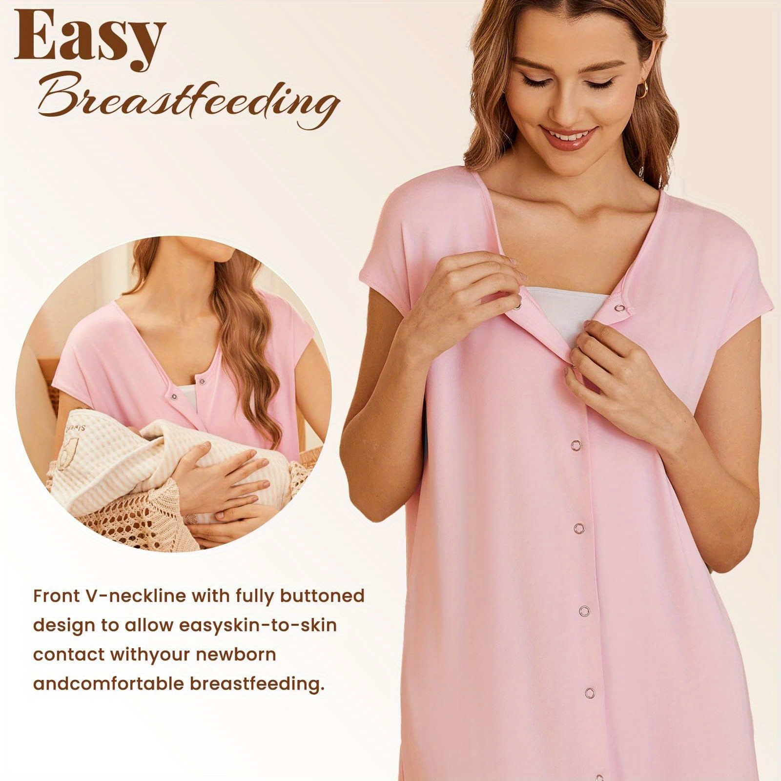 

Women's Nursing Nightdress Maternity Dress Casual Pajamas Nursing Nightdress Summer Fashion