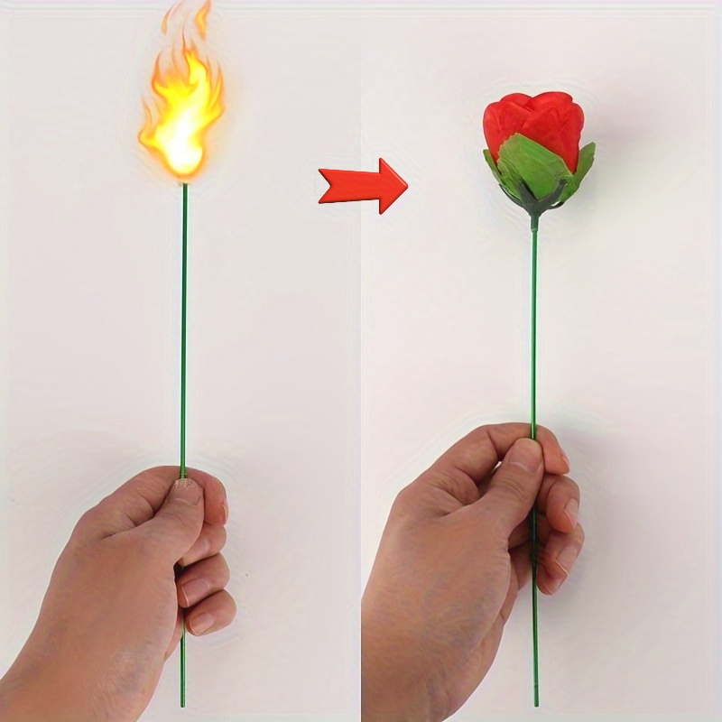 

3pcs Magic Trick Props, Fire To Rose Flame To Flower, Stage Magic Set, No Electricity Needed Plastic Trick For Party Games, Event Performances & Holiday Entertainment