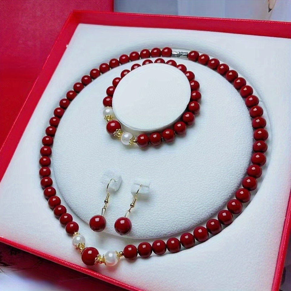 

Freshwater Cultured Pearl Necklace Set Including Exquisite Bracelets And Earrings Jewelry Set