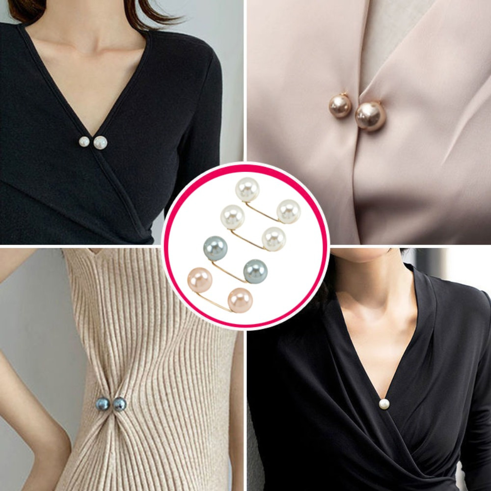 

4pcs Mixed Brooch -exposure Neckline For Women Clothing Dresses Decoration Accessories