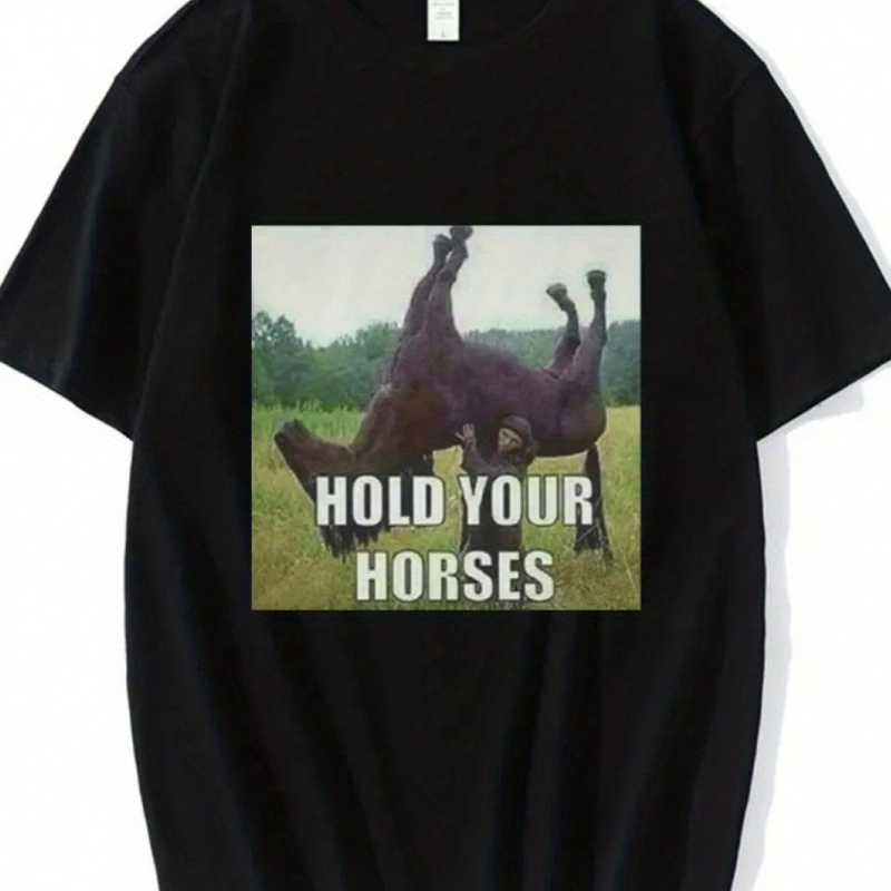 

Hold , Funny T-shirt, Men's Wear, Fashion T-shirt, Casual Cotton Short Sleeve, Oversized T-shirt