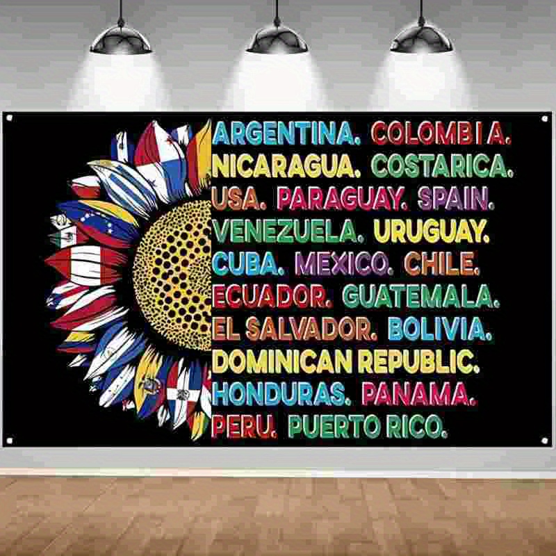 

Banner - 1pc Polyester Flags, Spanish Classroom Decor, No Electricity Needed, 79x59 Inch