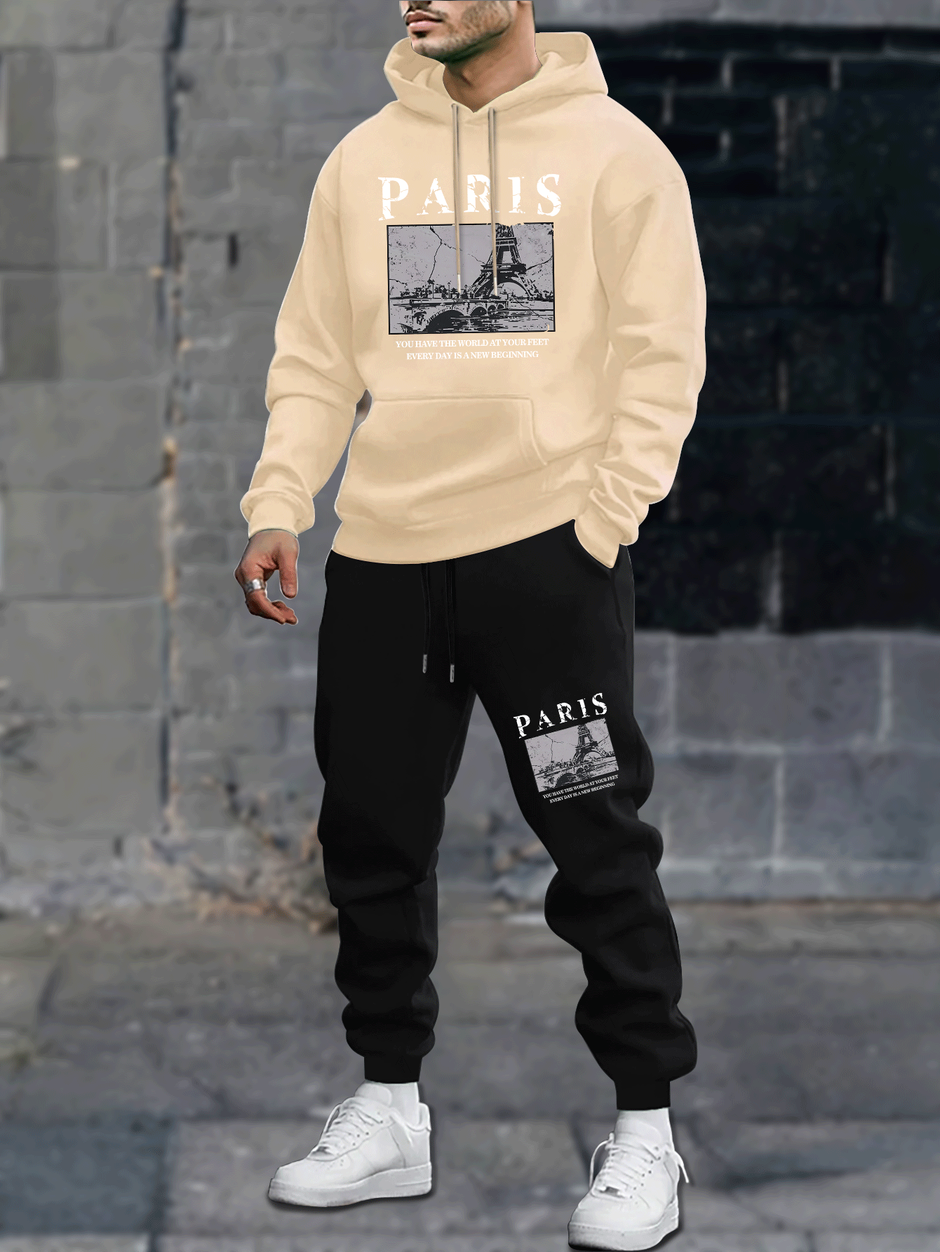 Hoodie Tracksuit Matching Joggers And Hoodie Set Paris Inspired