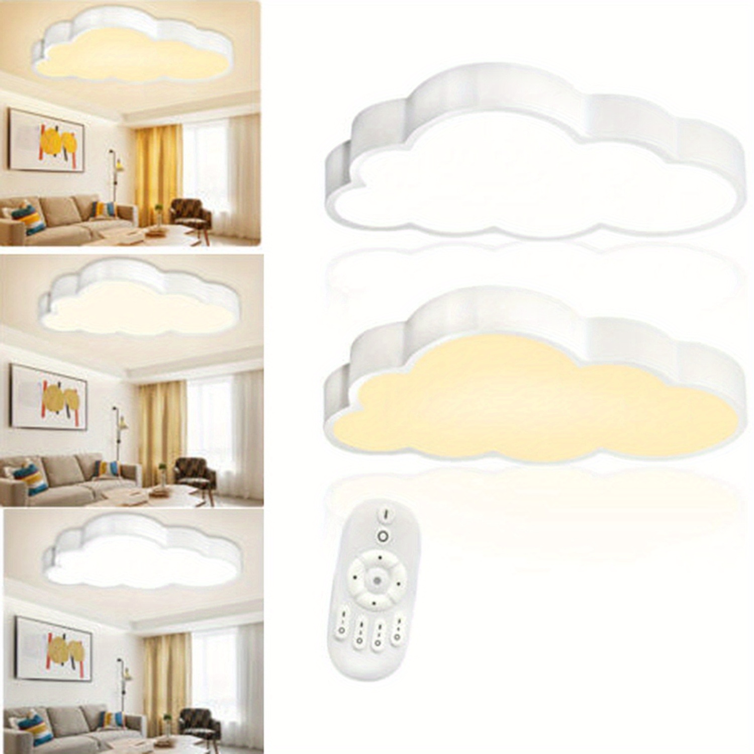 

48w Led Ceiling Light - Dimmable Acrylic Lamp With Effect, Rating, Remote Control, Ultra-thin Design For Children's Room And Bedroom