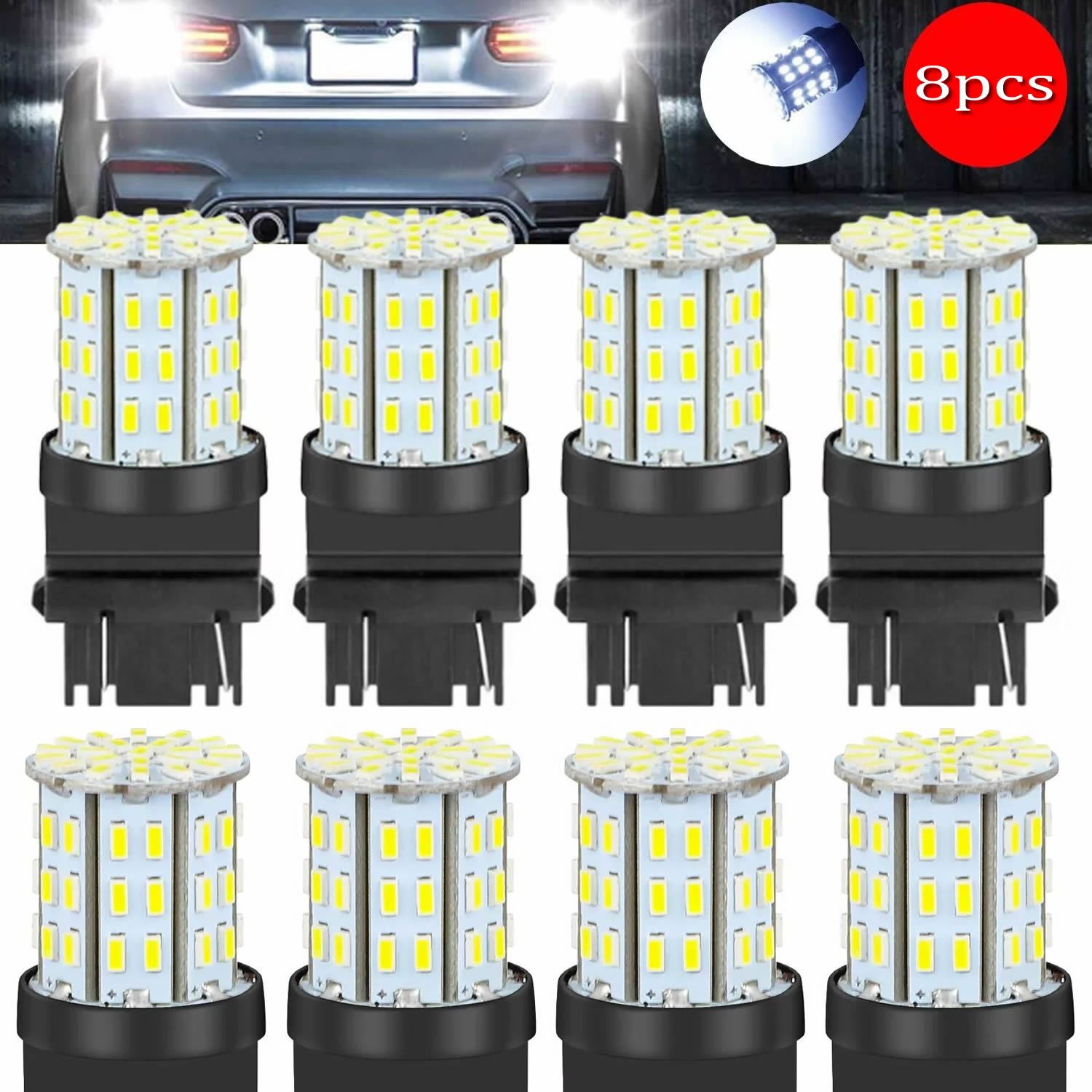 TEMU 8-pack 3157 Led Bulbs 64-smd Bright For Automobile Lamps, 6000k Pure White, 12v