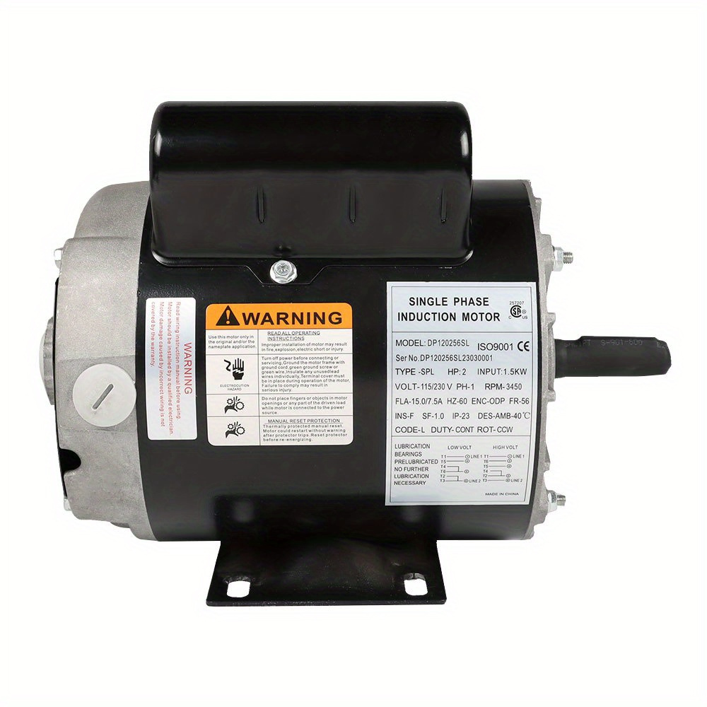 

New 2hp Spl Compressor Duty Electric Motor 3450 Rpm 56 Frame 5/8" Shaft 115/ 230v Valentine