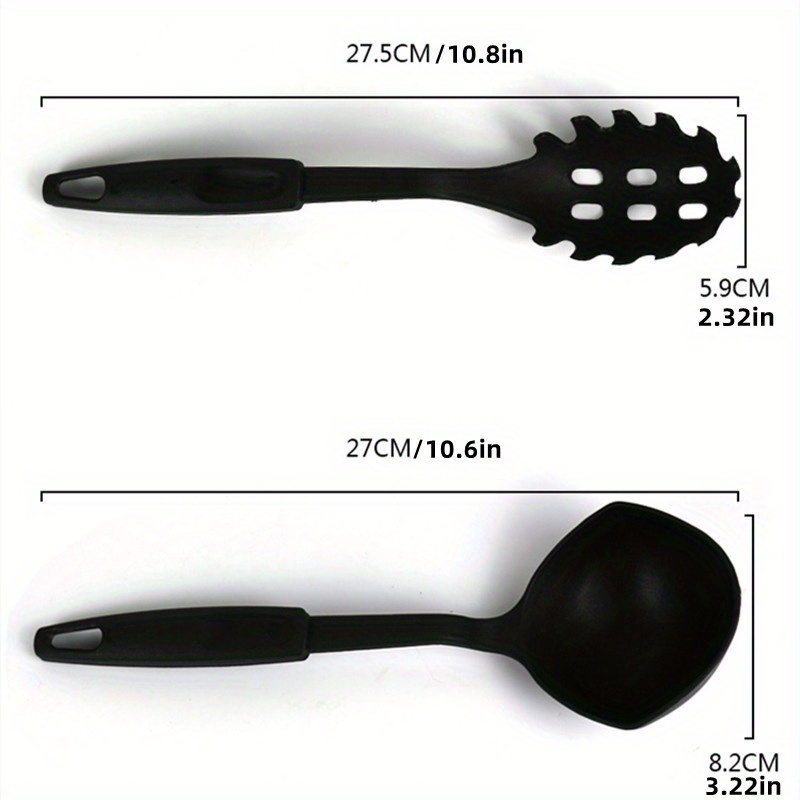 6pcs Heavy-Duty Heat-Resistant PP Camping Cookware Utensil Set with Ladle, Spoon, Slotted Spoon, Spatula, Slotted Turner & Spaghetti Server - Outdoor Cooking Gear for Campfire, RV, Hiking, Backyard BBQs - & Lightweight Suitable for Outdoor Camping