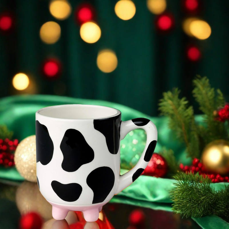 

Cow Mug With Non-skid Silicone Feet, Hand Painted Ceramic, 20 Fl.oz.