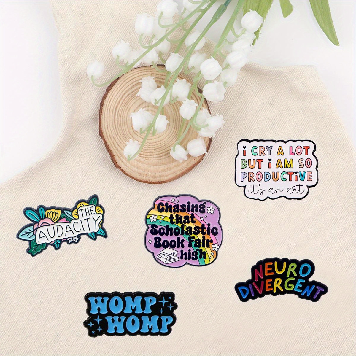 20pcs Inspirational Quotes Enamel Pin Collection Lapel Pin Badge Pins Hats Clothes Backpacks Decoration Jewelry Accessories Gifts for Friends details 2