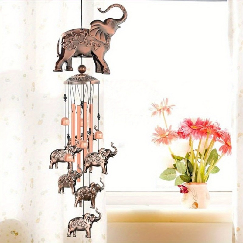 

Metal Pipe Elephant Wind Chimes Hanging Ornaments, Wrought Iron Wind Chimes, Room Decoration, Outdoor Garden Garden Decoration, Gifts For Family, Friends, Housewarming, New Year Gifts