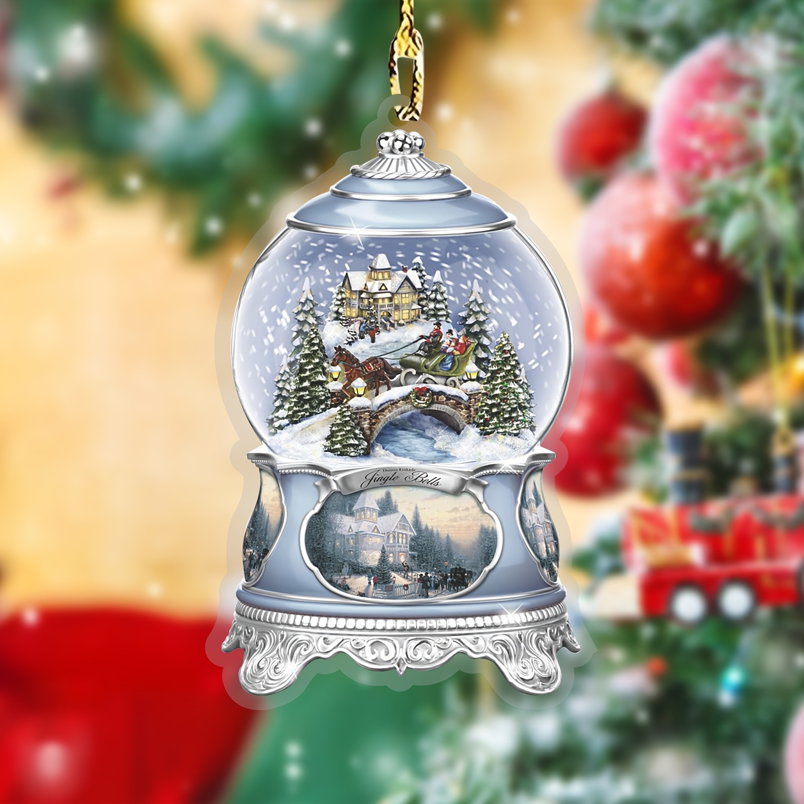 

Acrylic Christmas Village Snow Pendant – Universal Hanging Ornament For Seasonal Decor – Themed Decoration For Weddings, Bridal Showers, Birthdays, Halloween – No Electricity Or Batteries Needed – 1pc