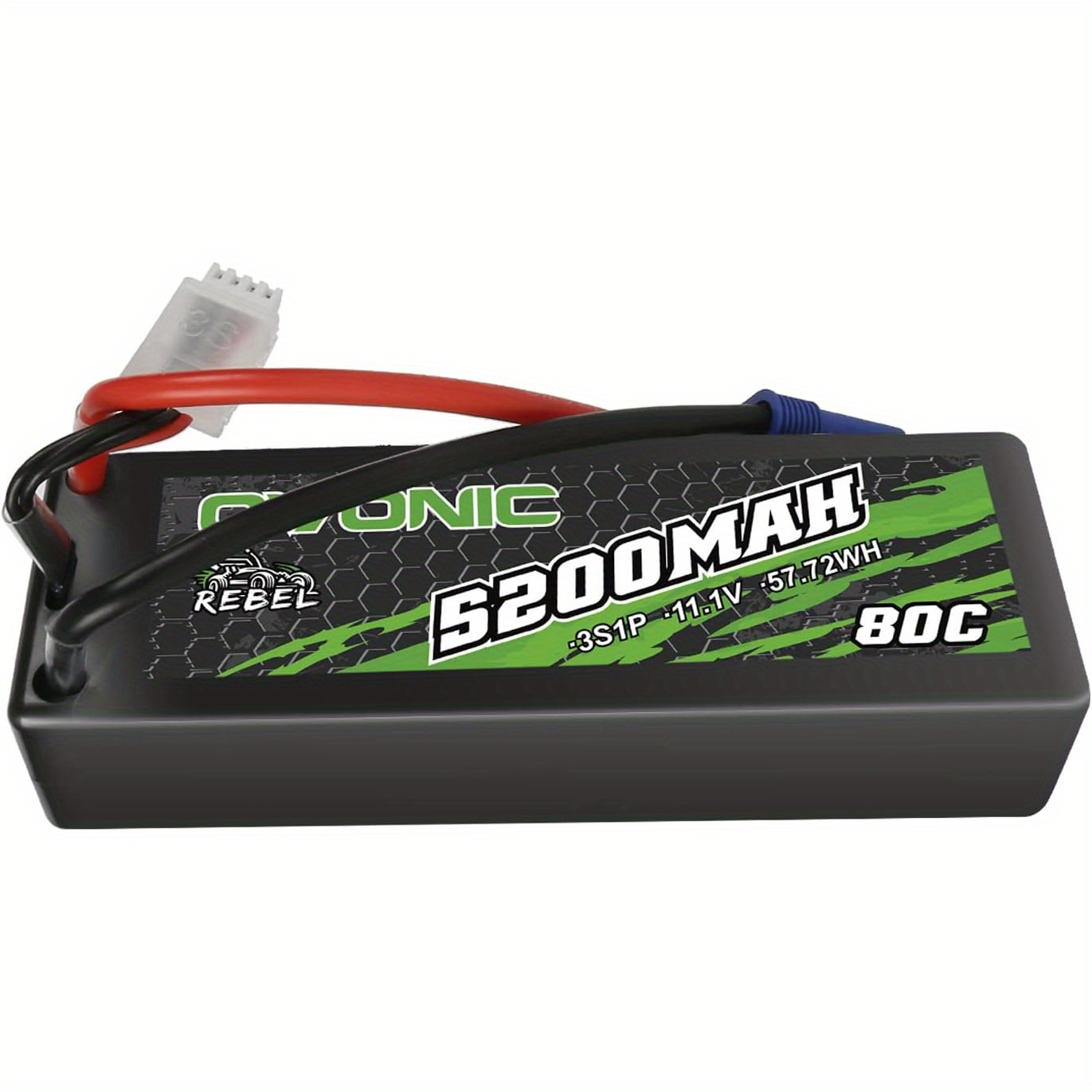 

Ovonic 80c 3s 5200mah 11.1v Battery With Ec5 Connector For 1/10, 1/8, 1/7scale Rc Cars And Trucks Buggy