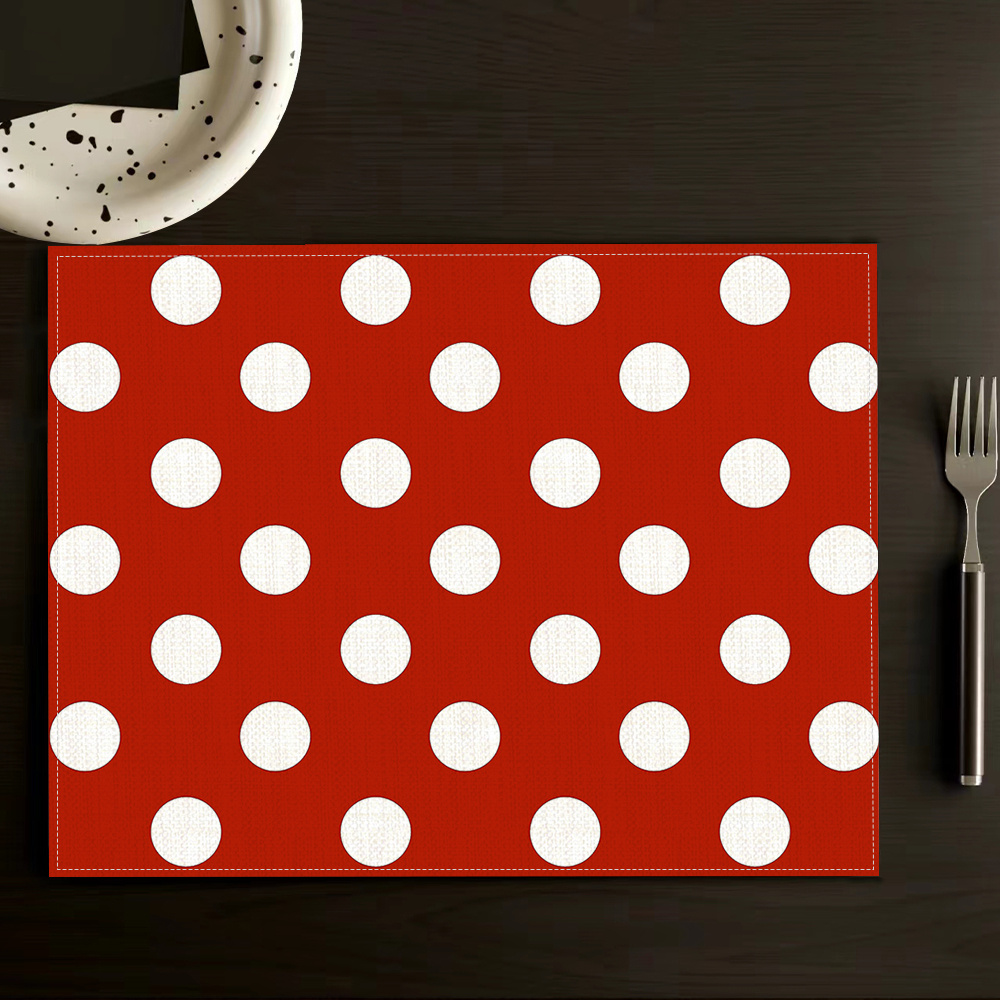 

2/4pcs Christmas Dot Linen Placemats - -, , & Oil- Table For Gatherings & Storage