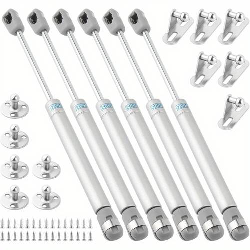 6 piece gas pressure absorber hydraulic gas pressure spring 200n silver smooth gas pressure spring gas pressure springs for furniture carrier cabinet door and cars