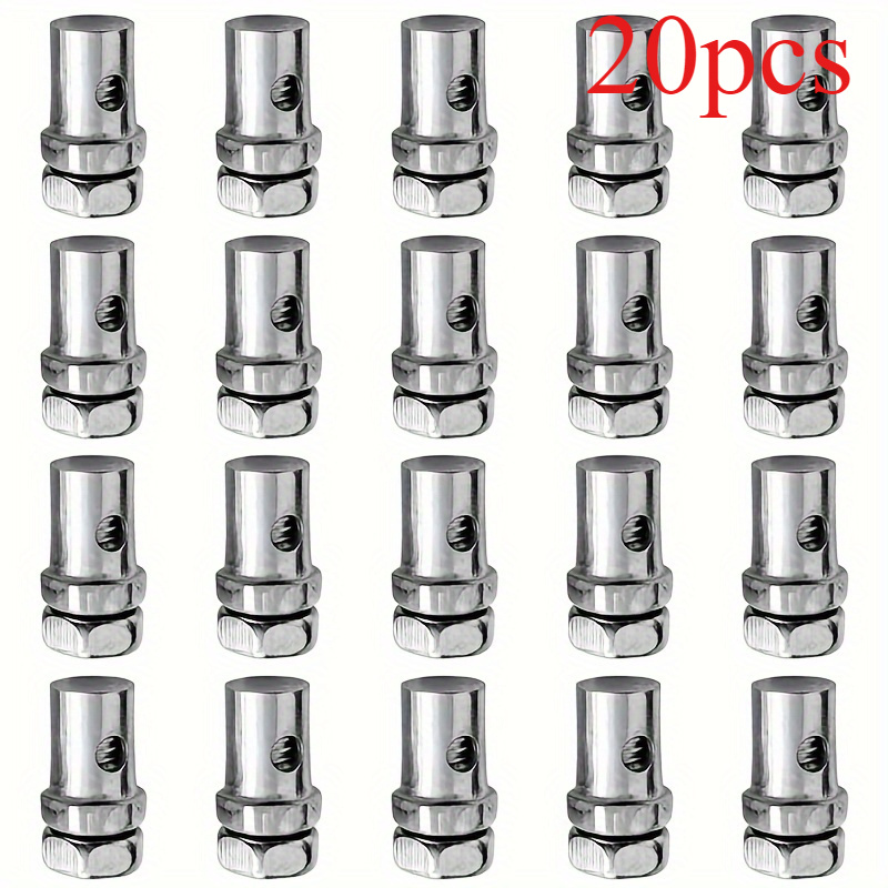 20pcs Steel Throttle Cable End Caps, Barrel Ends For Bikes, Motorcycles, Scooters & E-bikes - Essential Handlebar Cable Repair Accessories