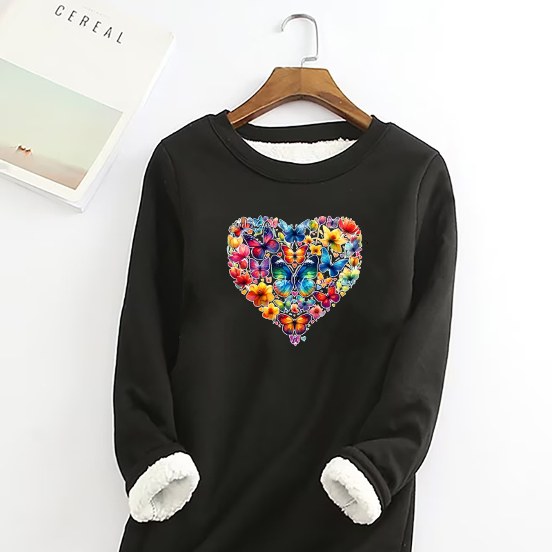 

Fleece-lined Long Sleeve Sweatshirt Unique - Women's ,