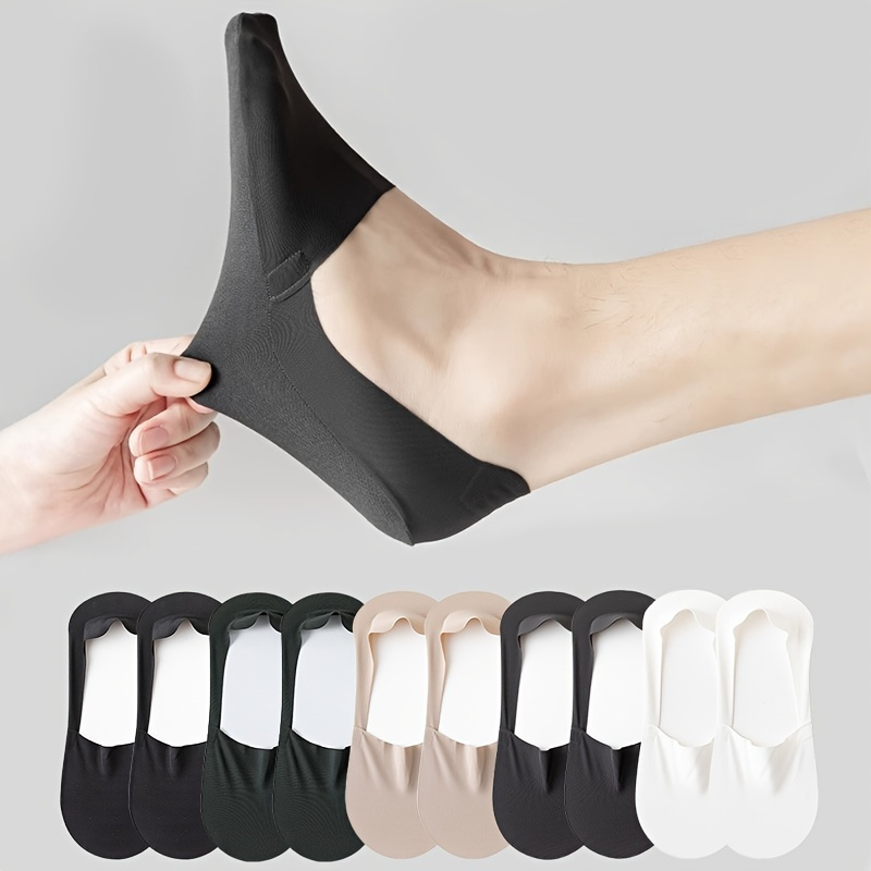 

8 Pairs Of Ultra-comfy Women Cotton Blend Solid Color No-show Socks - Breathable, Anti-odor, Sweat Absorption, Non-slip, Perfect For Daily And Outdoor Wearing In Spring And Summer