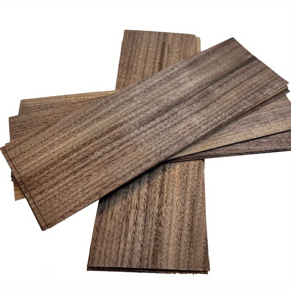 

Paquet de 5 feuilles de placage de noyer noir, bois brut non fini pour le revêtement de sol et les projets de bricolage, bois mince naturel, 340mm x 110mm x 1mm