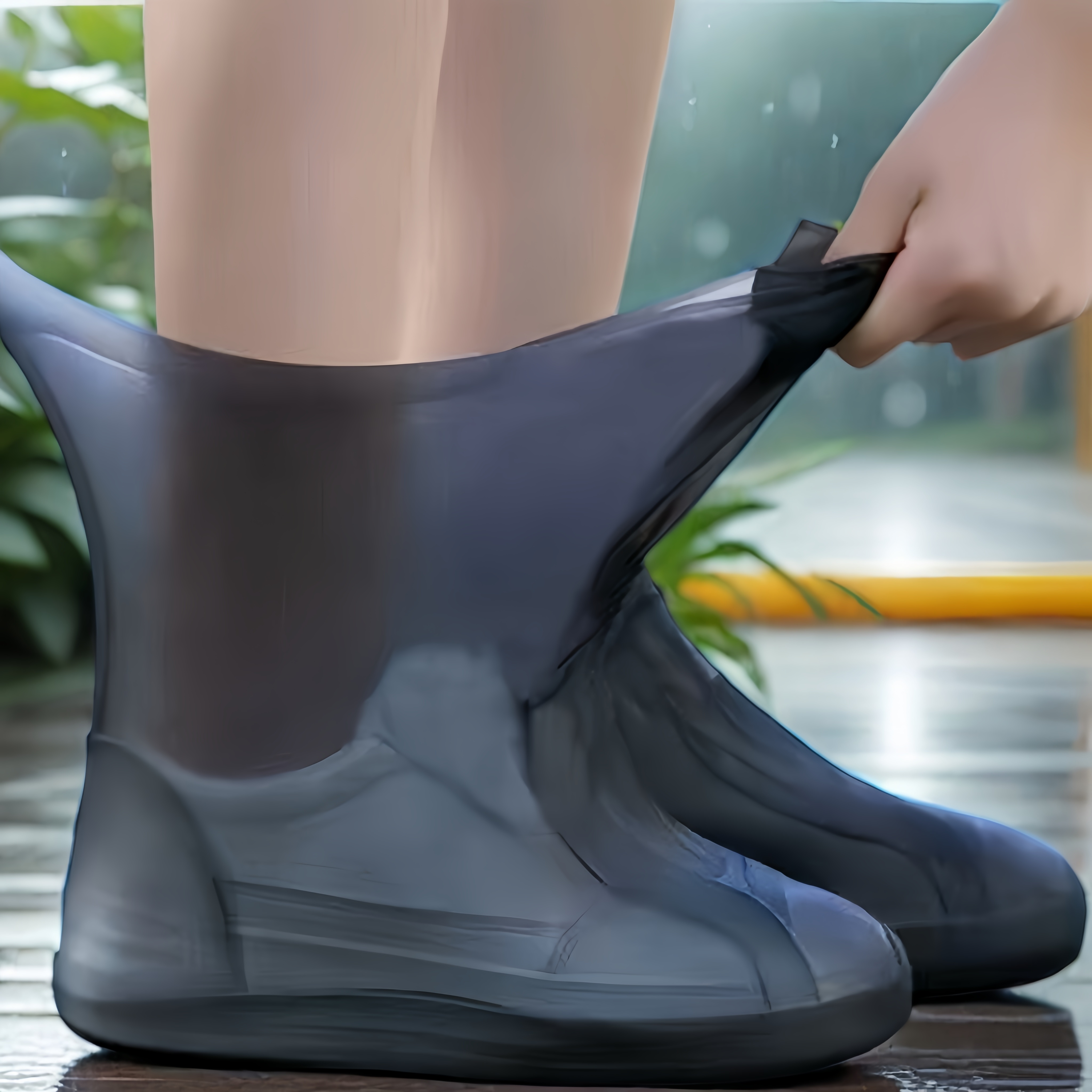 Waterproof Silicone Shoe Covers - Reusable Rubber Rain Boots, Non-Slip for Rainy Days, 1 Pair