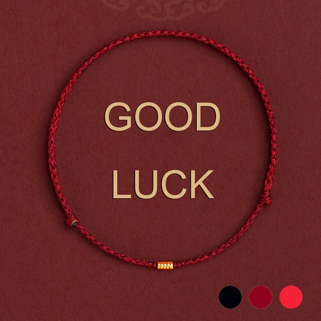 

Adjustable Red & Bracelet With Golden Bead - , Ideal For Couples, , Gifts - Simple , Wear, Charm Bracelet