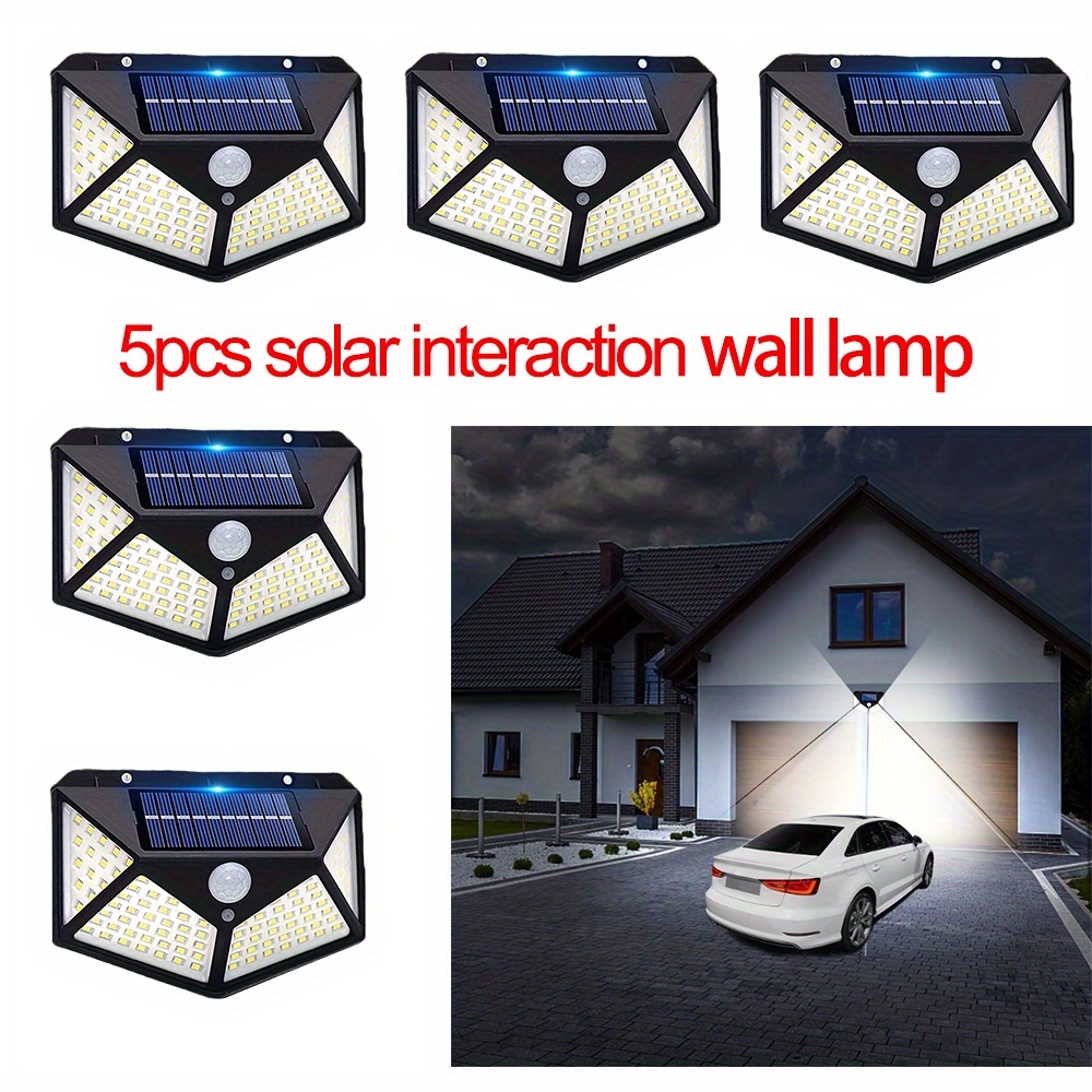 

5/ 8pcs Solar Interaction Outdoor Wall Lights, Four-sided Lighting With Motion Sensor, Waterproof , For Yard Garden Lawn Patio Courtyard Fences Driveway Pathway Decoration